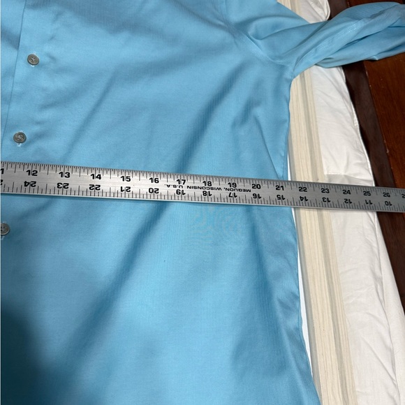 Calvin Klein Slim Fit Non-Iron Performance Dress Shirt Blue 16.5 34/35 - Picture 9 of 13